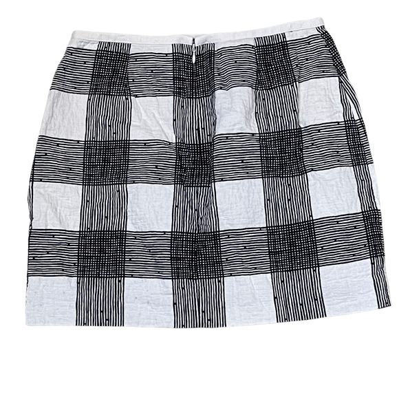 Madewell‎ Womens Skirt Size 2 Black White Striped Check Lined 100% Cotton - Picture 6 of 6
